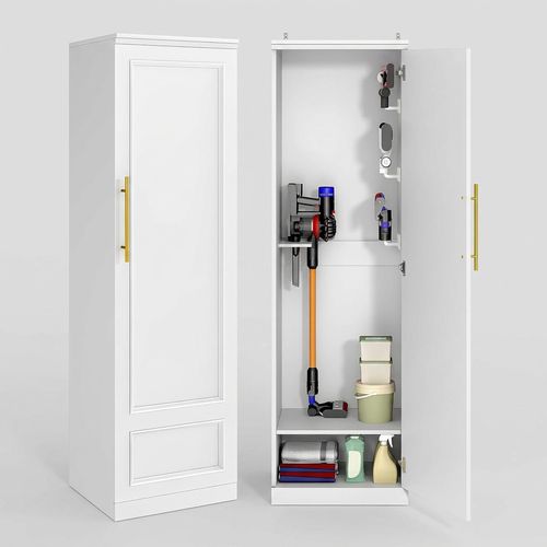 65-Inch Broom Closet Storage Cabinet
