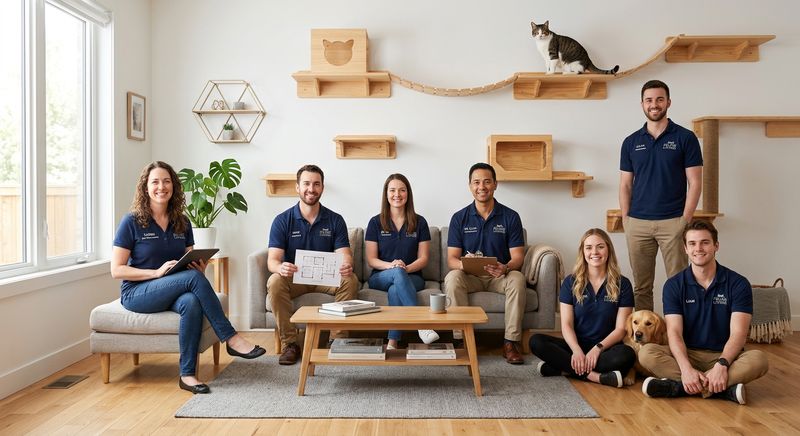 Homiflex solid pine cat furniture in a styled living room